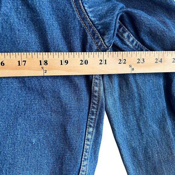 Vintage Blue Jean Jacket Size Large 21x25 Preowned - Picture 6 of 7